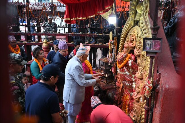 राष्ट्रपति पौडेलद्वारा विभिन्न शक्तिपिठको दर्शन