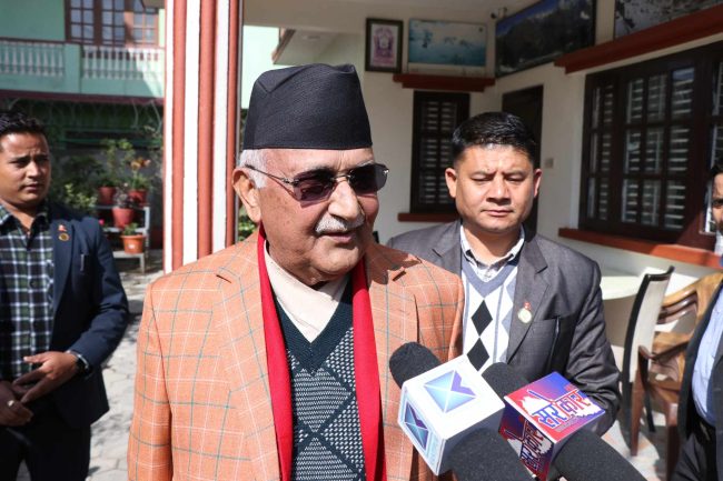 बालुवाटारमा चिया खान बालकोटबाट निस्कीए ओली