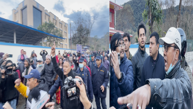 अगाडी प्रम ओलीबिरुद्ध नाराबाजी : सुर्यदर्शन सहकारी पिडितहरुले गरे बिरोध