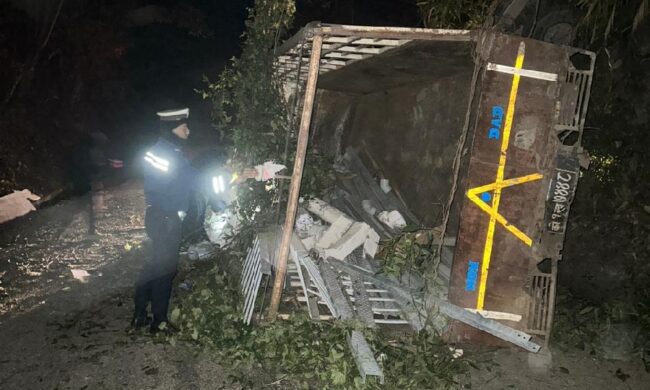 भेडेटारमा अरुण थर्डको सामाग्री बोकेको ट्रक दुर्घटना हुँदा चालक घाइते