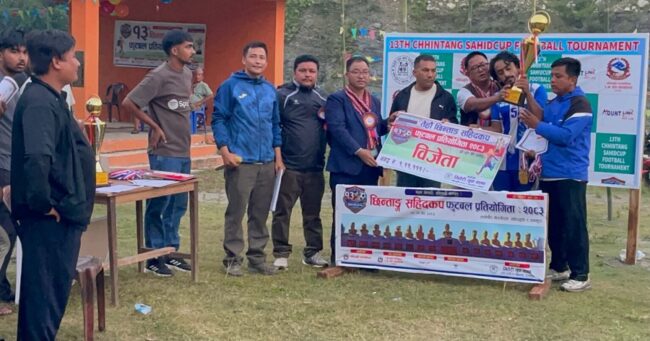 १३औँ छिन्ताङ सहिद कपको उपाधी सिर्जनशिल युवा क्लबलाई